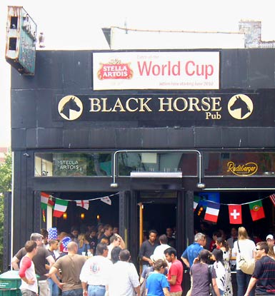 exterior of black horse pub